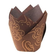 Lilixerw 50pcs Natural Tulip Cupcake Liners,Standard Tulip Cupcake Liners,Greaseproof Cupcake Wrappers,for Party,Christmas